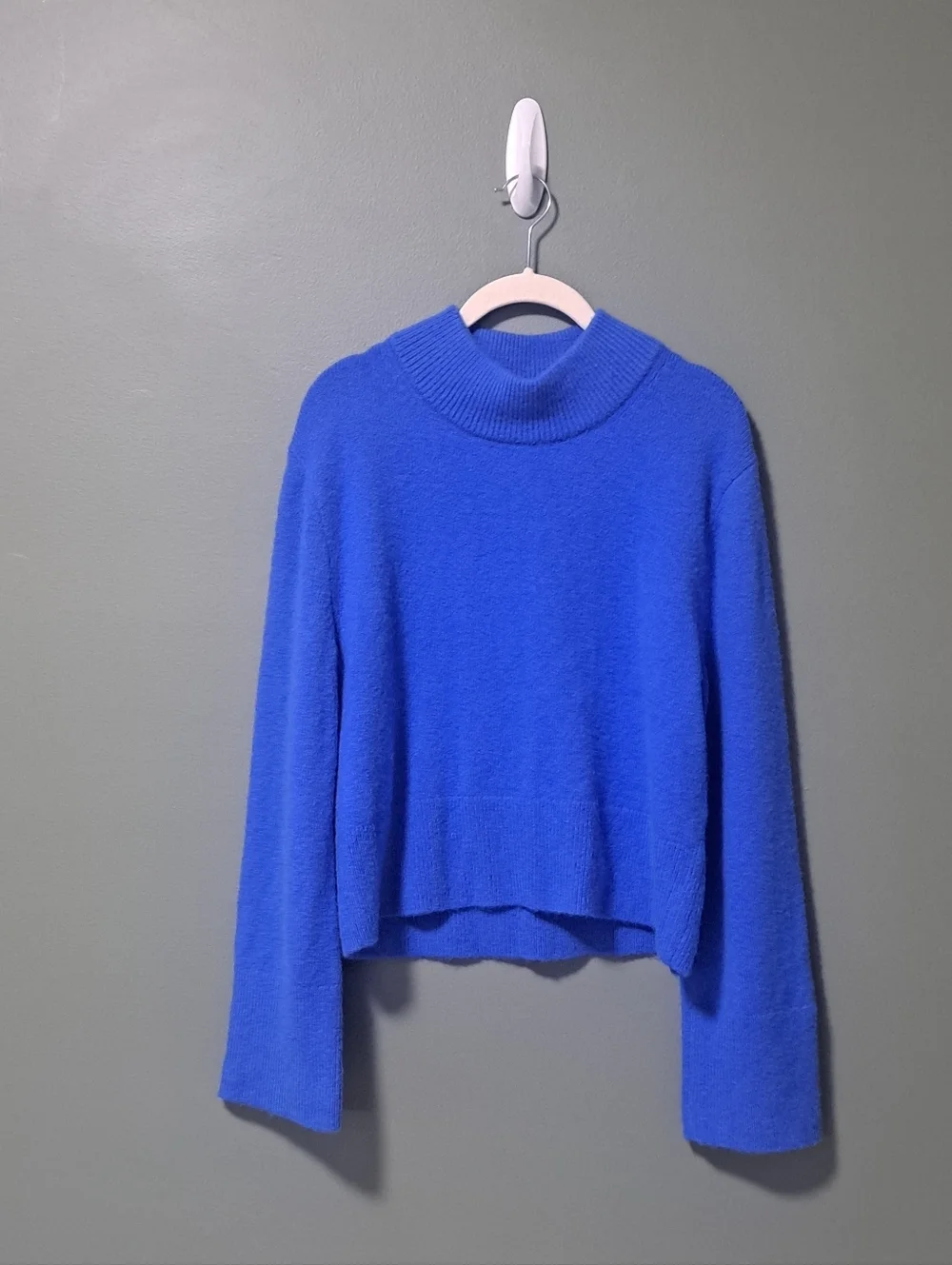 J. Crew Chunky Crewneck Sweater In Supersoft Yarn Blue XS NWOT